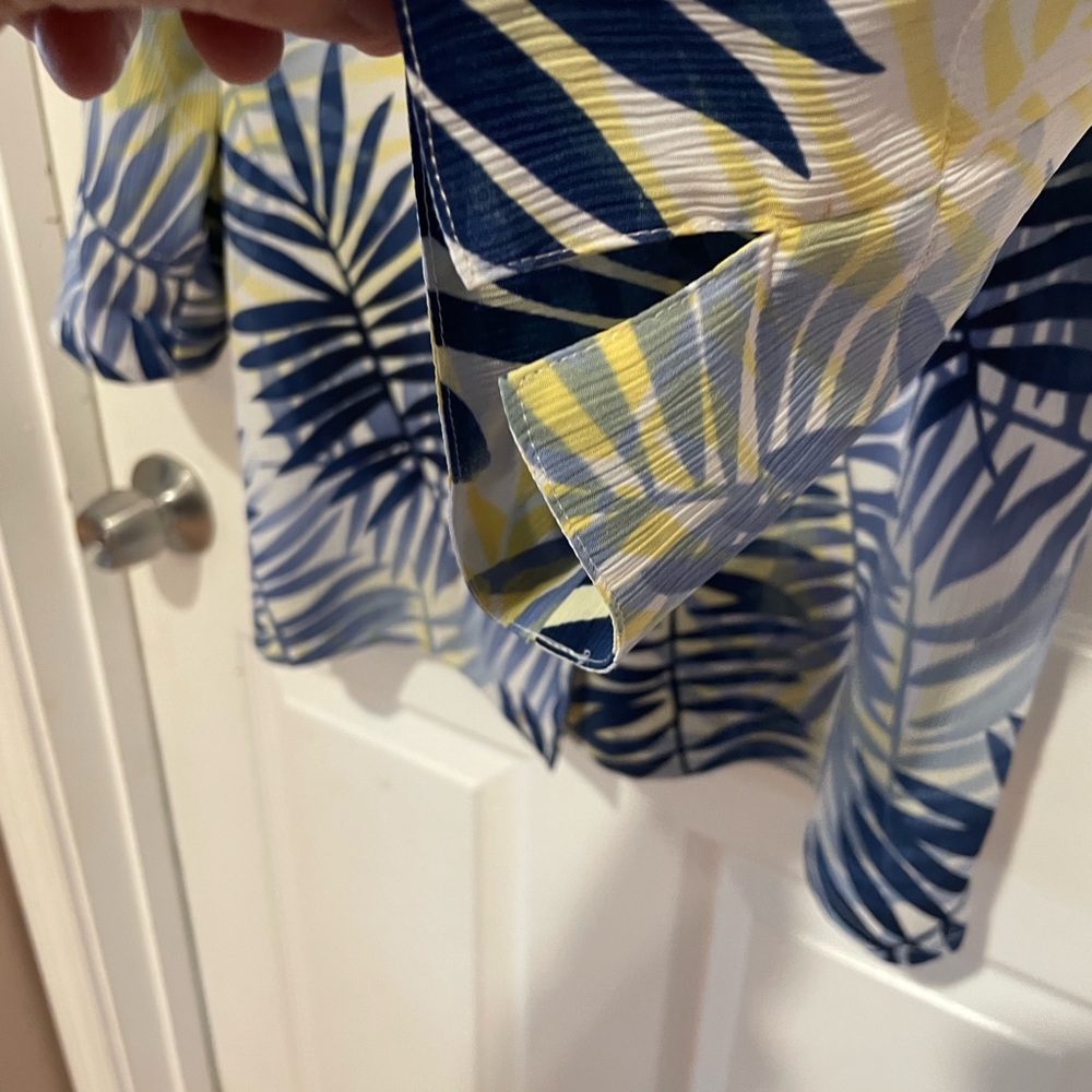 Vintage 90s ALIA Women’s Polyester Short Sleeve Blouse Textured Crinkle Size 12P - Picture 7 of 16